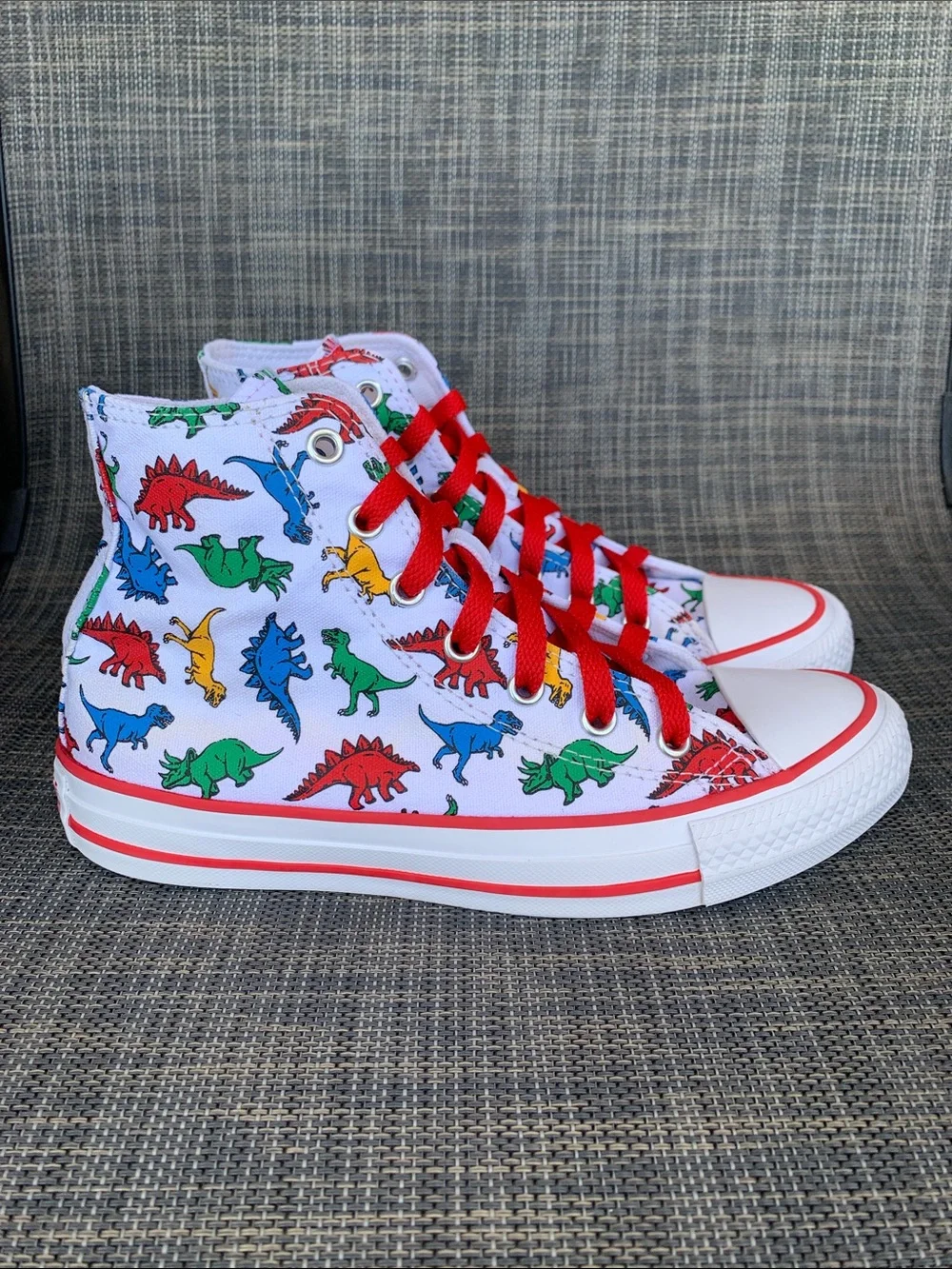 Converse All Star Dinoverse Kid High-Top Sneakers Dinosaur Print Canvas size 3.5